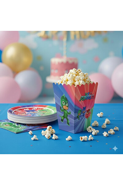 Umamiçe Pi̇jamaskeli̇ler Party Set – 8-Piece Corn Box + 8-Piece Napkins + 8-P...