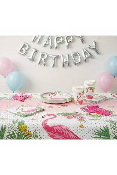 Umamiçe Flamingo Party Set – 25-Piece Pink Forks + 8-Piece Napkins + 8-Piece ...