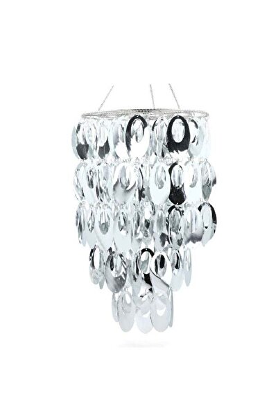 Wallpops Ready to Hang Easy to Install Bling Chandelier Posh Silver 13.75 x 2...