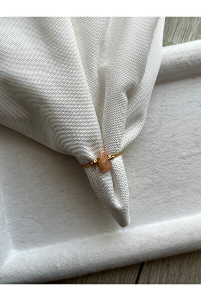 Pel Design Broken Sunstone Adjustable Wire Ring Handmade