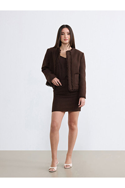 LC Waikiki تنورة قصيرة من التويد ذات الخصر العالي من Shining Store Sparkly Ch...