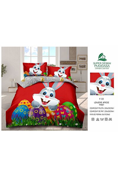 ANATOLIATEKSTILE Premium Duvet Cover Set , Easter Bunny – Soft Fine Cotton Ea...