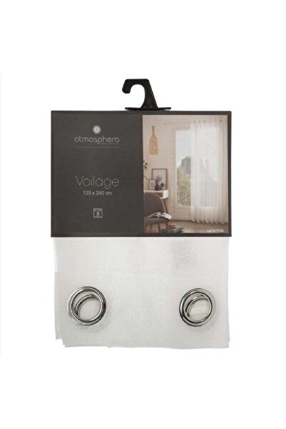 Atmosphera 8-Eyelet Moly Superior Quality Net Sheer Curtain White 135 x 240 cm