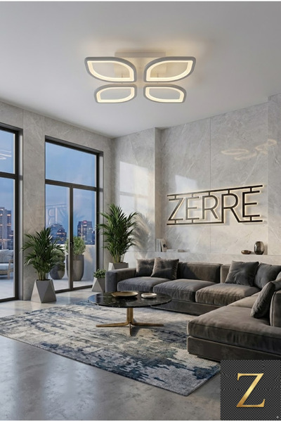 ZERRE Shop ZERRE SORA Plafonyer Lüks Modern 4'lü Günışığı Ledli Avize