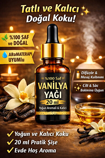 BİORGANİX %100 Saf Vanilya Yağı 20 ml – Yoğun Aromalı, Kalıcı & Aromaterapi U...