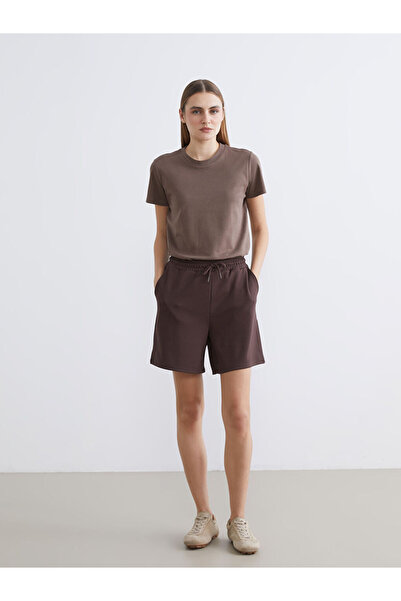 LC Waikiki Rmz Gi̇yi̇m Farkiyla Women's Sports Shorts with Waist Cord