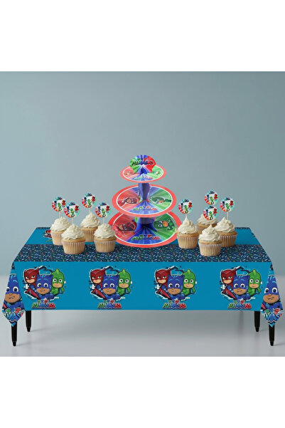 Umamiçe Pijamaskeli̇ler Party Set – 16 Toothpicks + Cake Stand + Tablecloth