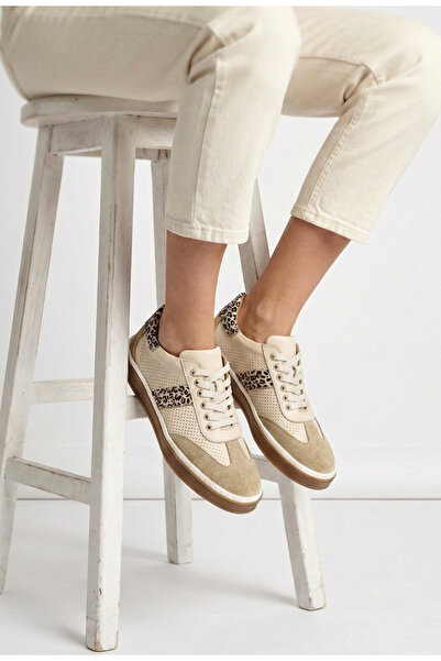 Dasha NUR women's shoes in beige Leather with Animal Print details 39