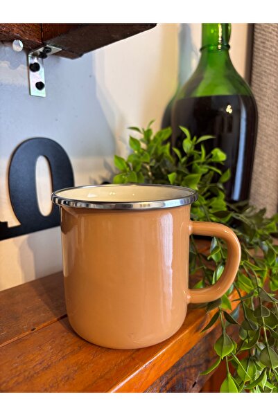 ALEV EMAYE Emaye Kupa 9 cm Kalın Kenarlı, Pastel renk kamp Kupası