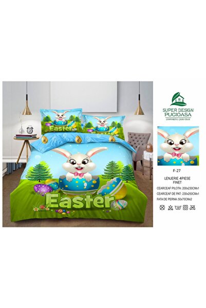 ANATOLIATEKSTILE Premium Duvet Cover Set , Easter Bunny – Soft Fine Cotton Ea...
