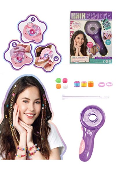 Tıfıl Toys İpli Oyuncak Moda Saç Süsleme Makinası Oyun Seti Mor