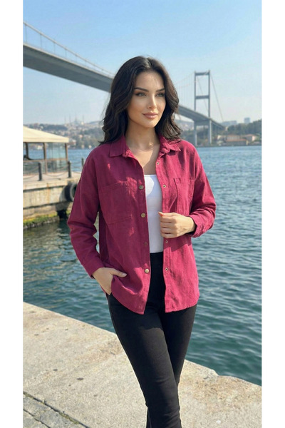 TLG GİYİM Women's Oversize Gabardine Shirt