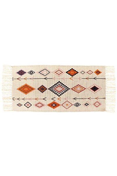 Generic Fringe Detail Rectangular Rug Multicolour 45 x 90 cm