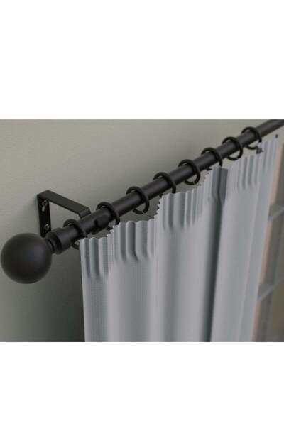 micasa Finely Crafted Classic Stylish Extendable Ball Curtain Rod Black 120-2...