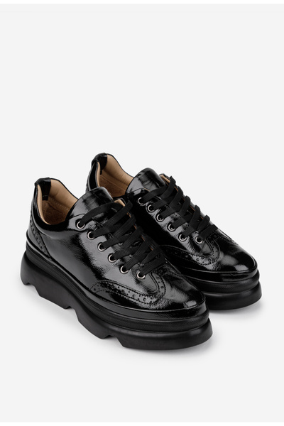 Dasha Women's black patent Leather shoes 41