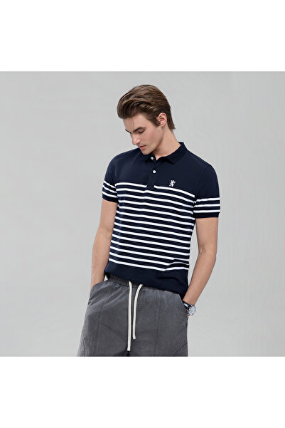 Giordano Men’s Cotton Slim Fit Stripe Polo