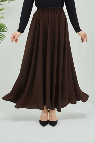 MİREL BUTİK Women's Flared Skirt Silk