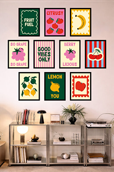 UNT 10-Frame Look Kitchen |   Modern |   Retro Wall Poster Painting Set – 15X...