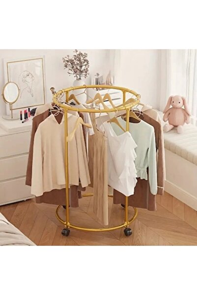 UNİBOX Round Stainless Steel Clothes Rack, 130 cm, with Swivel Wheels, 40 kg ...