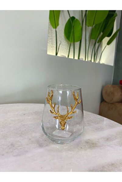 MİMSEGÜN DEKOR Gold Deer Figure Water Cup Single