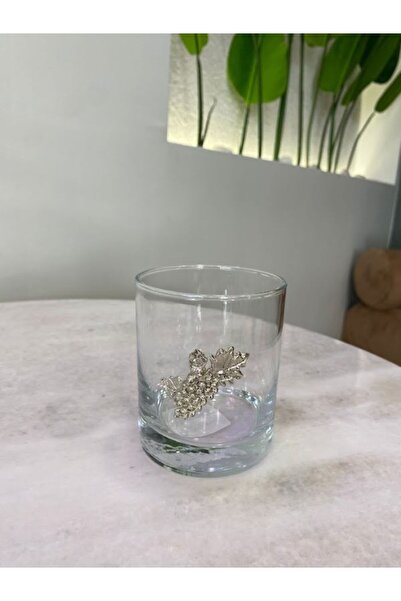 MİMSEGÜN DEKOR Silver Grape Figured Whisky Glass Single Piece