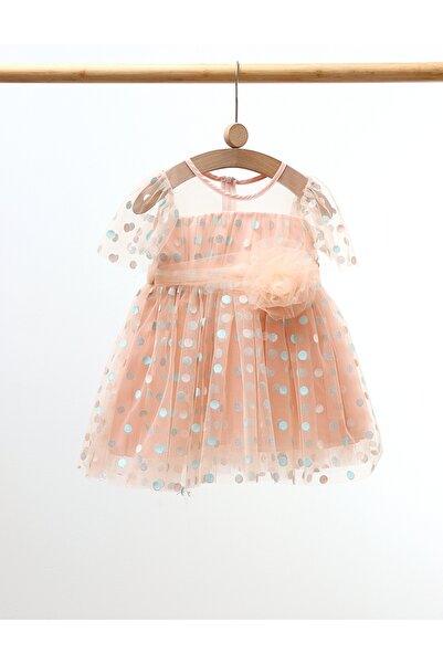 MiniKids Rochita cu tulle si buline Ana, corai 92(18-24 luni)