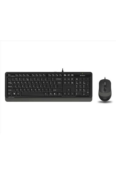 A4 Tech F1010 Q Turkish USB Multimedia Gray 1600Dpi Keyboard + Mouse