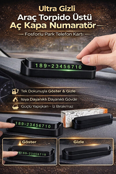 Hane Dostu Ultra Gizli Araç Torpido Üstü Aç Kapa Numaratör – Fosforlu Park Te...