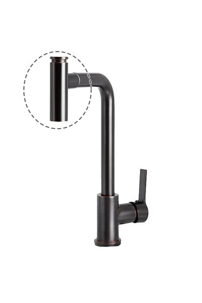 yapıtaşı Yt251S Elite Black Spiral Kitchen Sink Faucet with Hand Shower 2 Functions