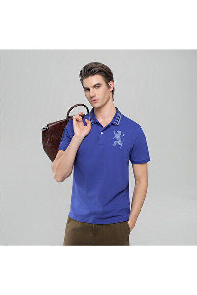 Giordano Men’s Cotton Slim Polo with 3D Lion Embroidery