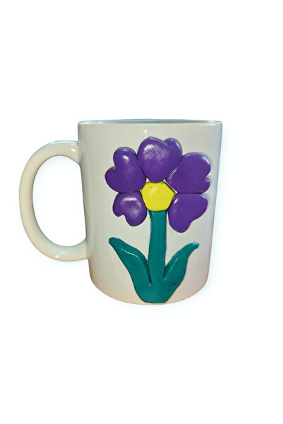 OEMS Decorated Mug with Polymer Clay, Fimo, Flower Model