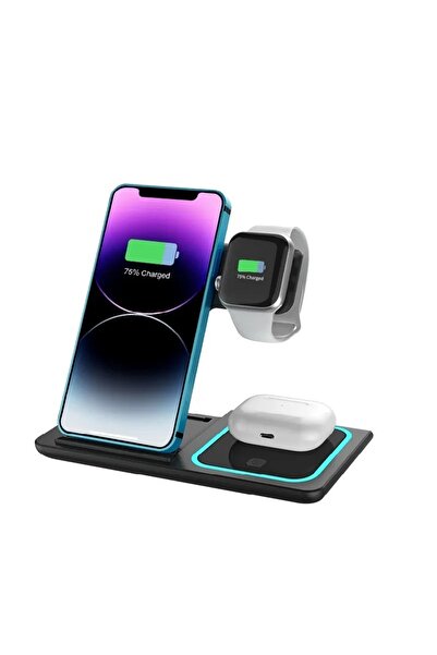 Zmat Brand Incarcator Wireless 3 in 1 Zmat®,incarcare rapida,compatibil IPHON...