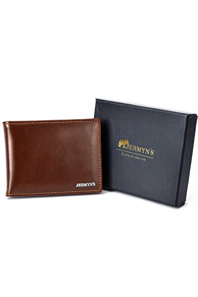 JERMYN'S Bergamo RFID men's slim wallet made of brown genuine leather