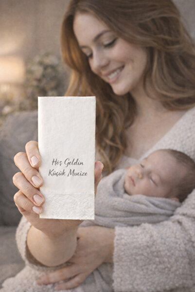 Palo Santo 25 Adet Hoş Geldin Küçük Mucize Baskılı Peçete Lüks Dekor Motto Mi...