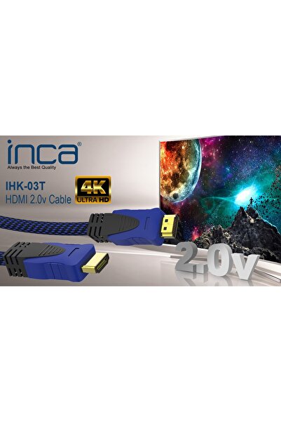 Inca كابل HDMI طراز IHK-03T بطول 3 أمتار، 2.0 فولت، يدعم 4K و2K وFULL HD