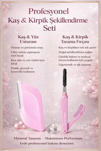 mirenza cosmetic Комплект за грижа за веждите, състоящ се от 2 части – пинсет...