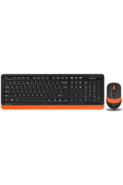 A4 Tech Fg1010 Wireless Q Keyboard-Mouse Black-Orange Set