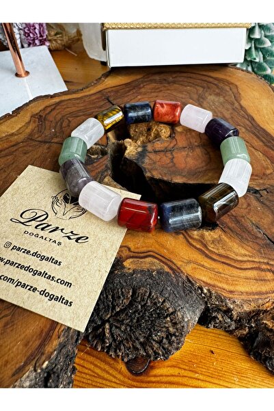 parze doğaltaş Chakra Stones Capsule Cut Bracelet