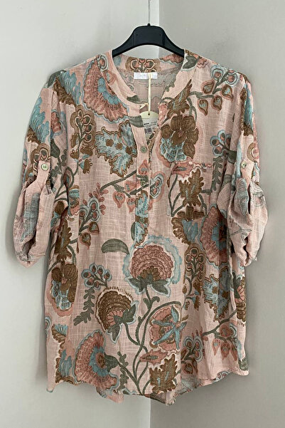 AYASOFYA OTANTIK Women's Italian Powder Three-Button Collar Star Flower Patte...