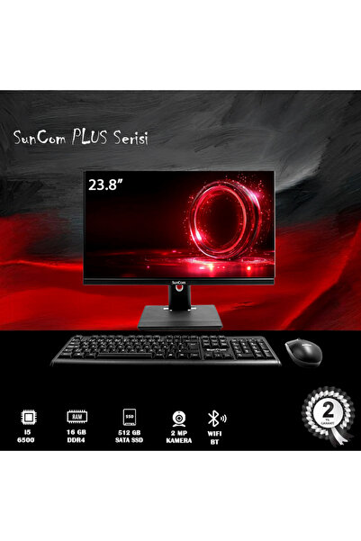 SUNCOM Plus Sca-120 I5-6500 16Gb 512Gb Ssd 23.8" Black Dos Aio Pc Pivot Stand