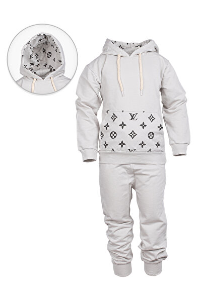 Baby Cara طقم هودي وبنطال رياضي للأطفال - طقم قطن تركي