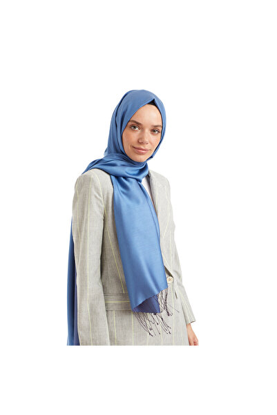 ipekevi GÖK MAVİ Qoza İpek Şal 6848