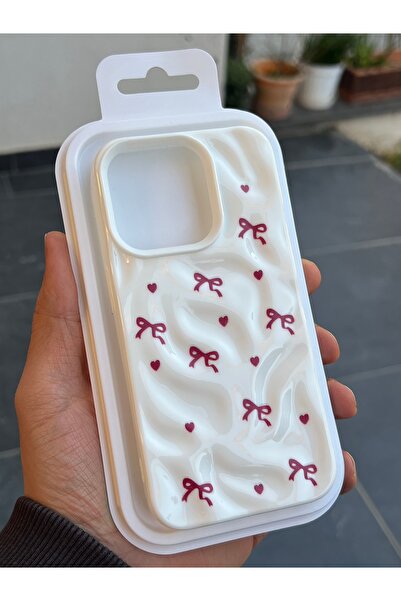 EDELFU Iphne 15 Pro Compatible - Wavy Crinkle Pattern Cover with Floral, Cher...