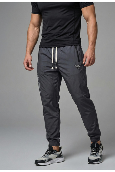 embody Fas Trousers Grey Joggers with Zip Pockets 7797