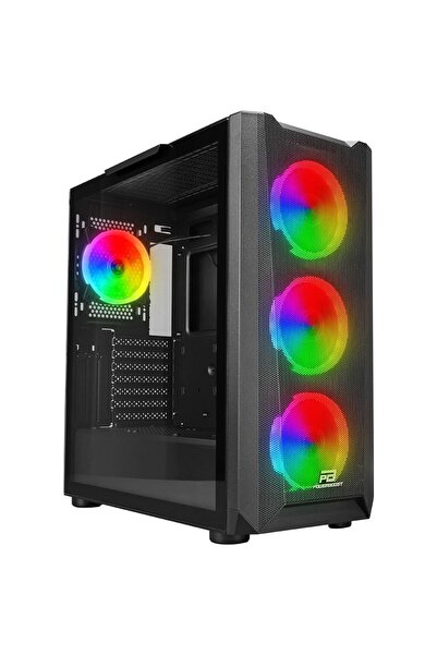 Power Boost VK-W001B هيكل كمبيوتر E-ATX كامل الحجم بدون طاقة مع مروحة شبكية س...