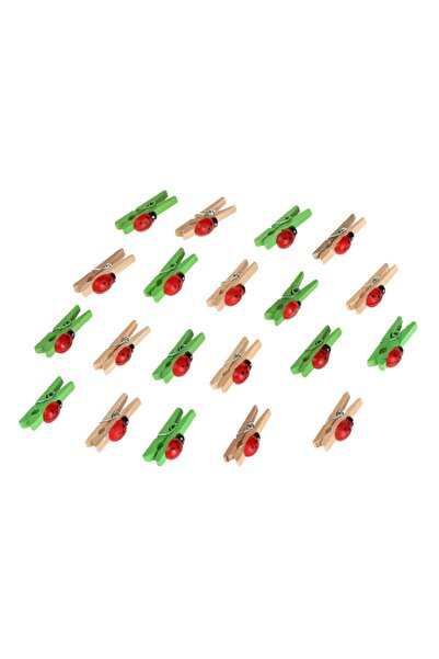 OEM Set Clestisori din Lemn cu Buburuze Rosii 3cm - 20buc