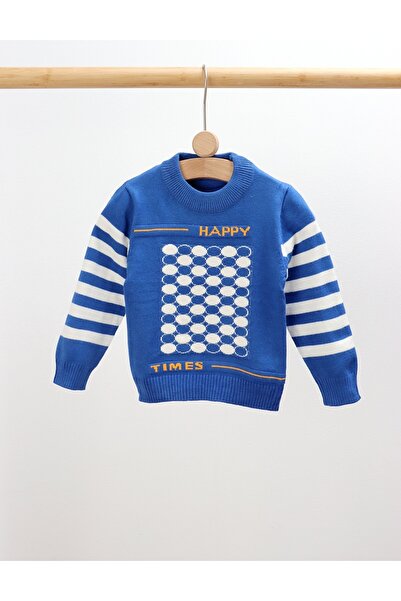 MiniKids Pulover baietei HAPPY albastru 86 (12-18 luni)