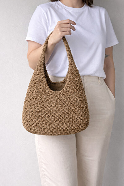 MSM M'sm Kadın Hasır Çanta, Örme Çanta, Hediye Çanta, Kağıt İpten Çanta, Omuz...