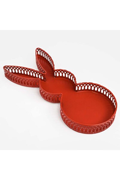 OEM Red Rabbit Metallic Easter Platter 17x4.3x42cm