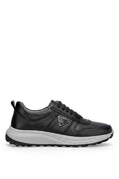 Ayakkabı Fuarı Elit 26Ysluyc129C Men's Genuine Leather Casual Shoes Black - Gray